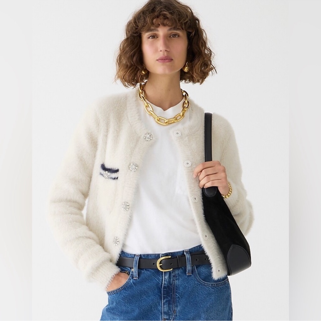 J. Crew Brushed Yarn Sweater Lady Jacket Nwt